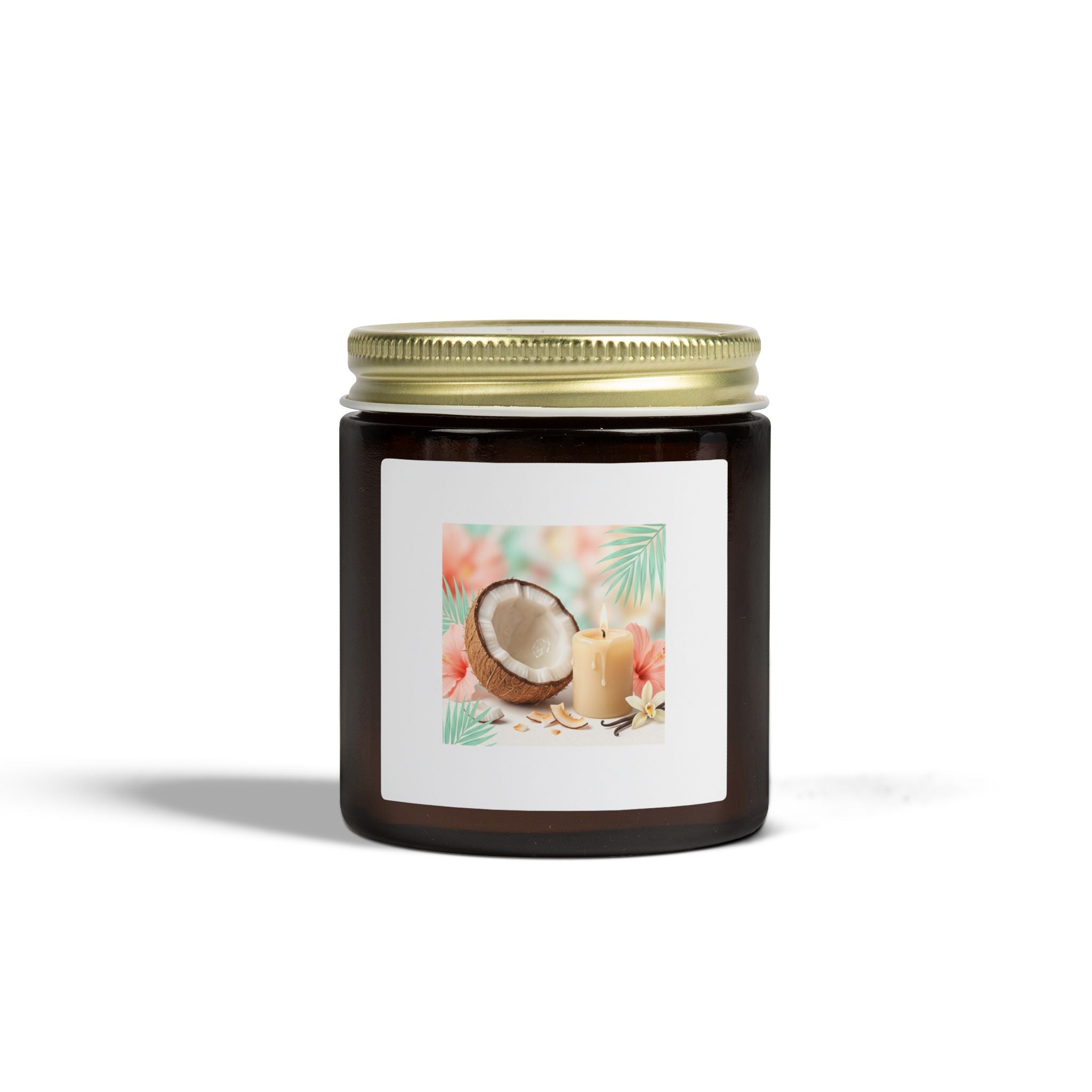 Coconut Apricot Scented Candle — Tropical Soy Wax Jar (4oz & 9oz)