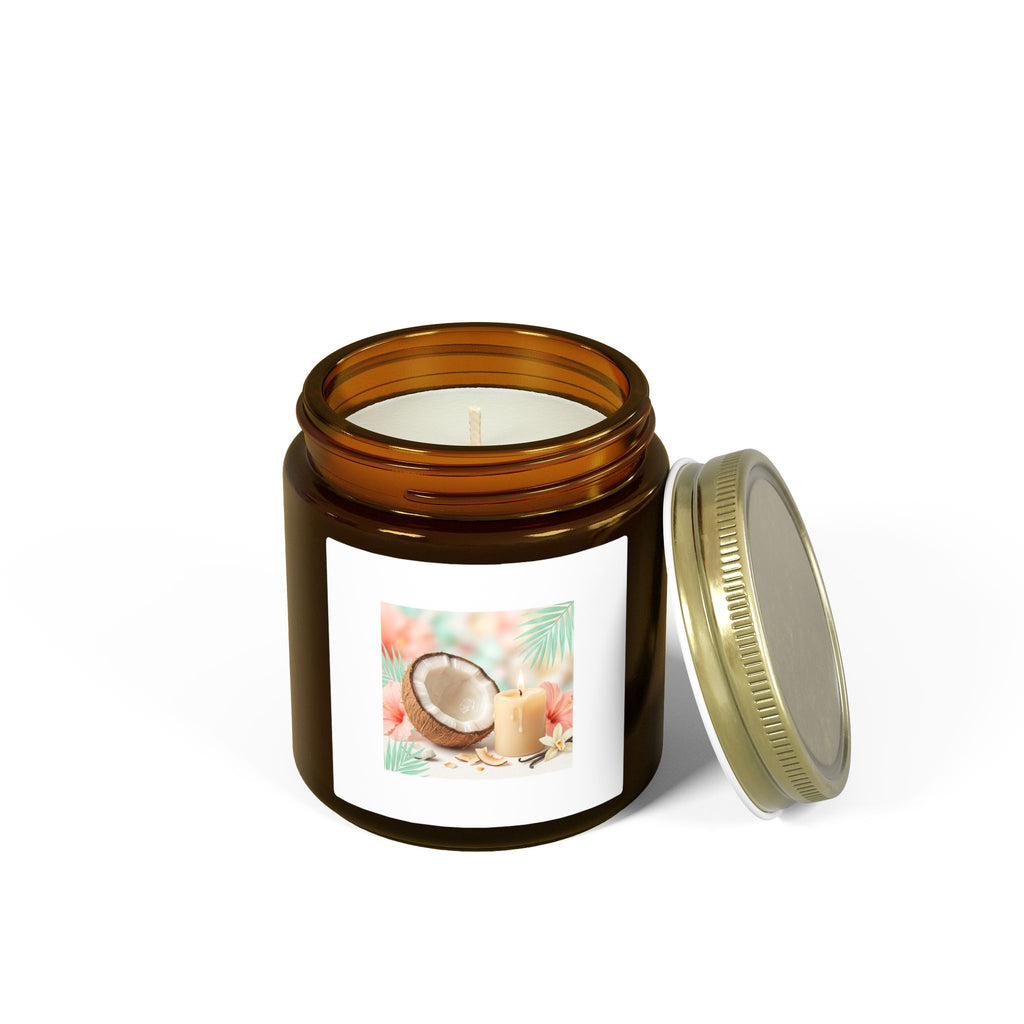 Coconut Apricot Scented Candle — Tropical Soy Wax Jar (4oz & 9oz)