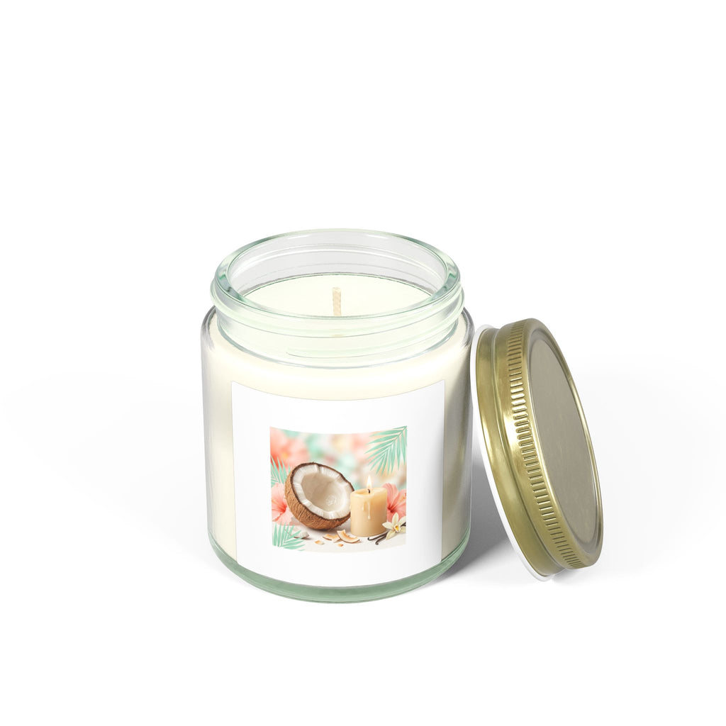 Coconut Apricot Scented Candle — Tropical Soy Wax Jar (4oz & 9oz)