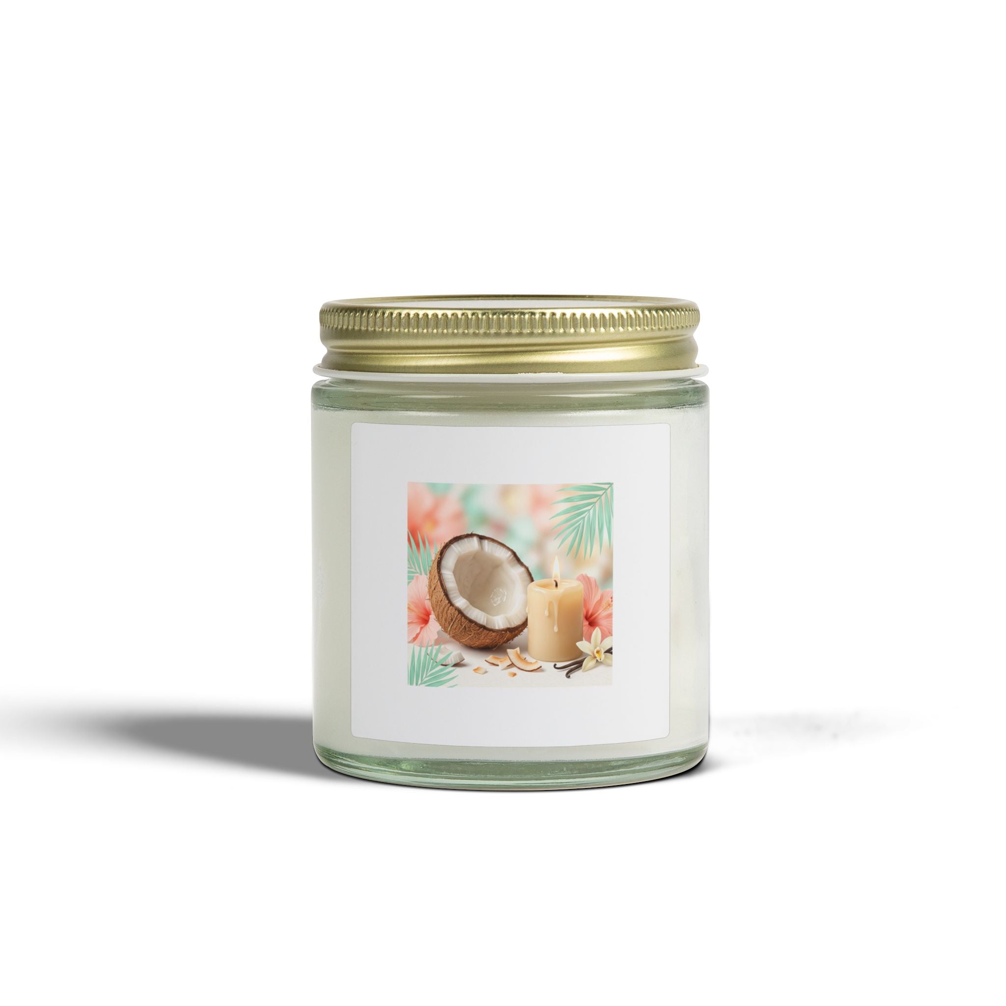 Coconut Apricot Scented Candle — Tropical Soy Wax Jar (4oz & 9oz)