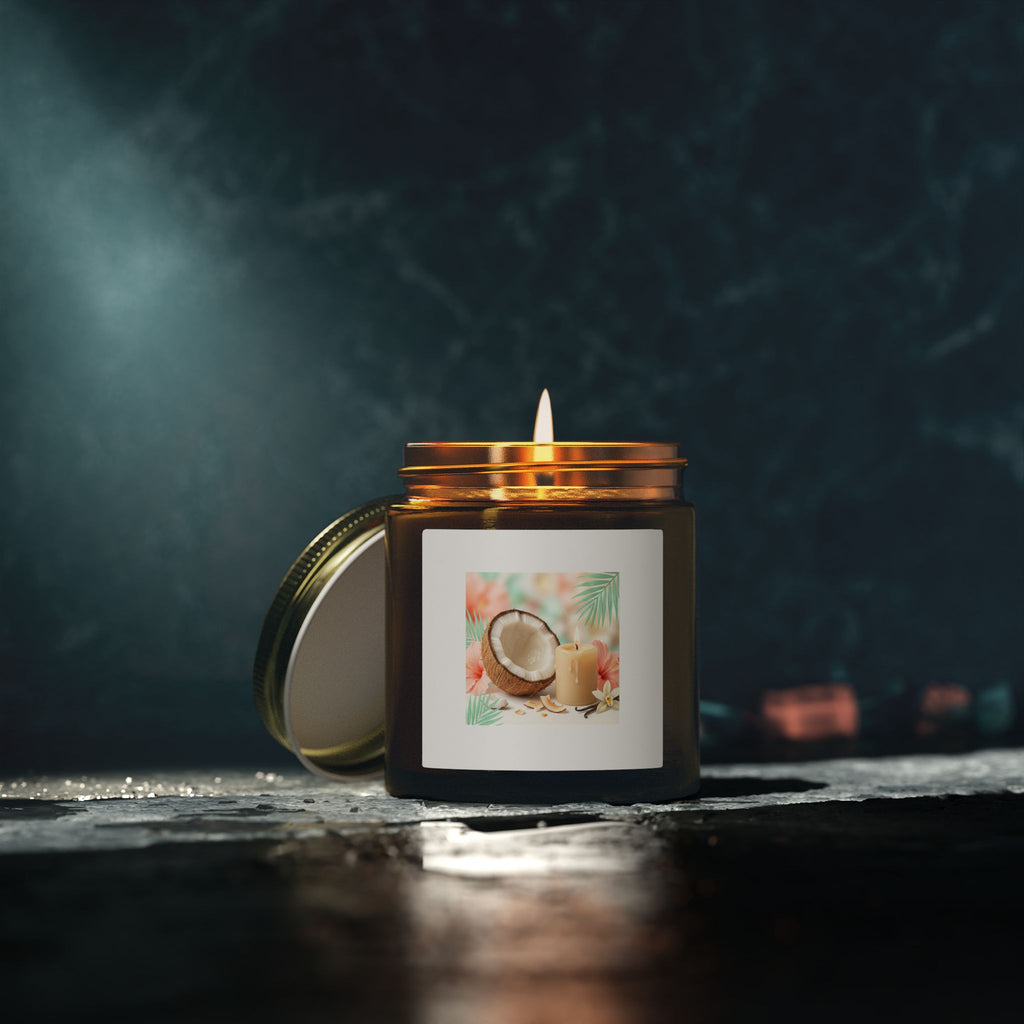 Coconut Apricot Scented Candle — Tropical Soy Wax Jar (4oz & 9oz)