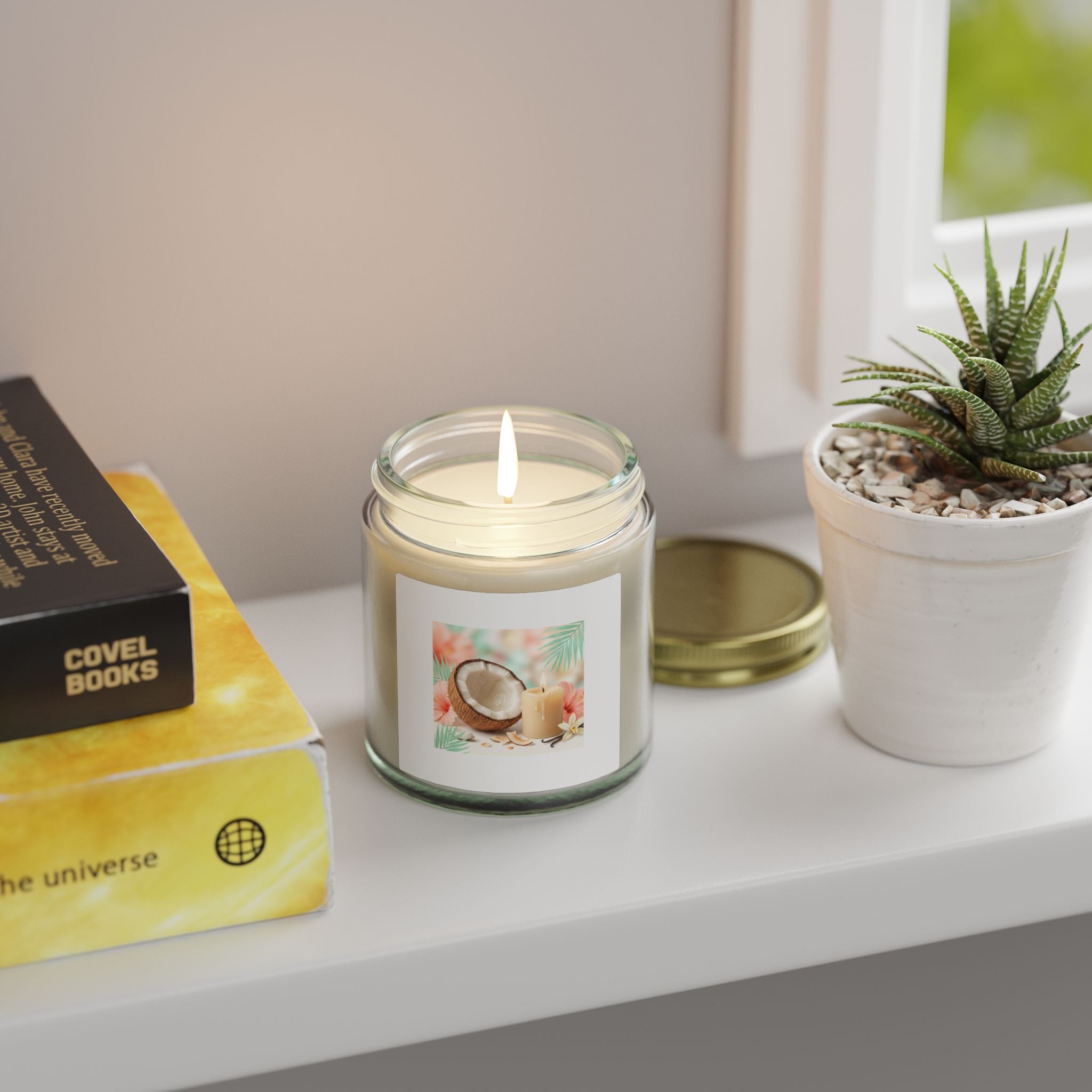 Coconut Apricot Scented Candle — Tropical Soy Wax Jar (4oz & 9oz)